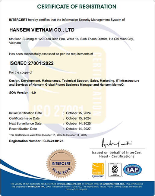 Vietnam branch certification