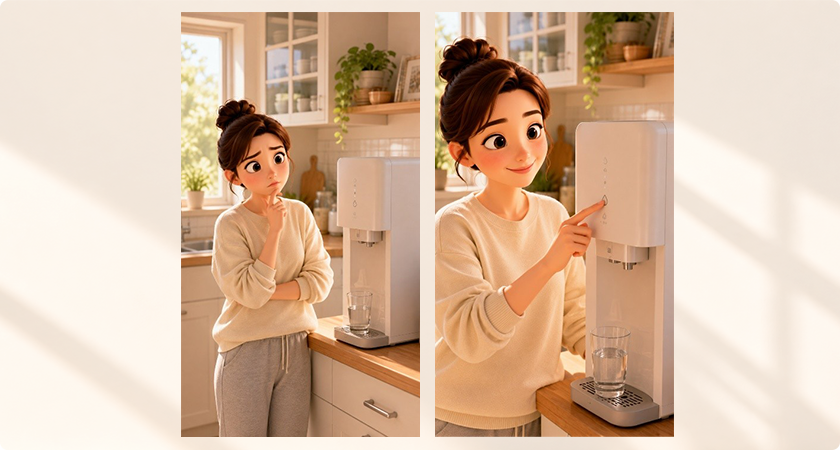 AI 생성 장면에 실제 제품 이미지를 결합한 사례